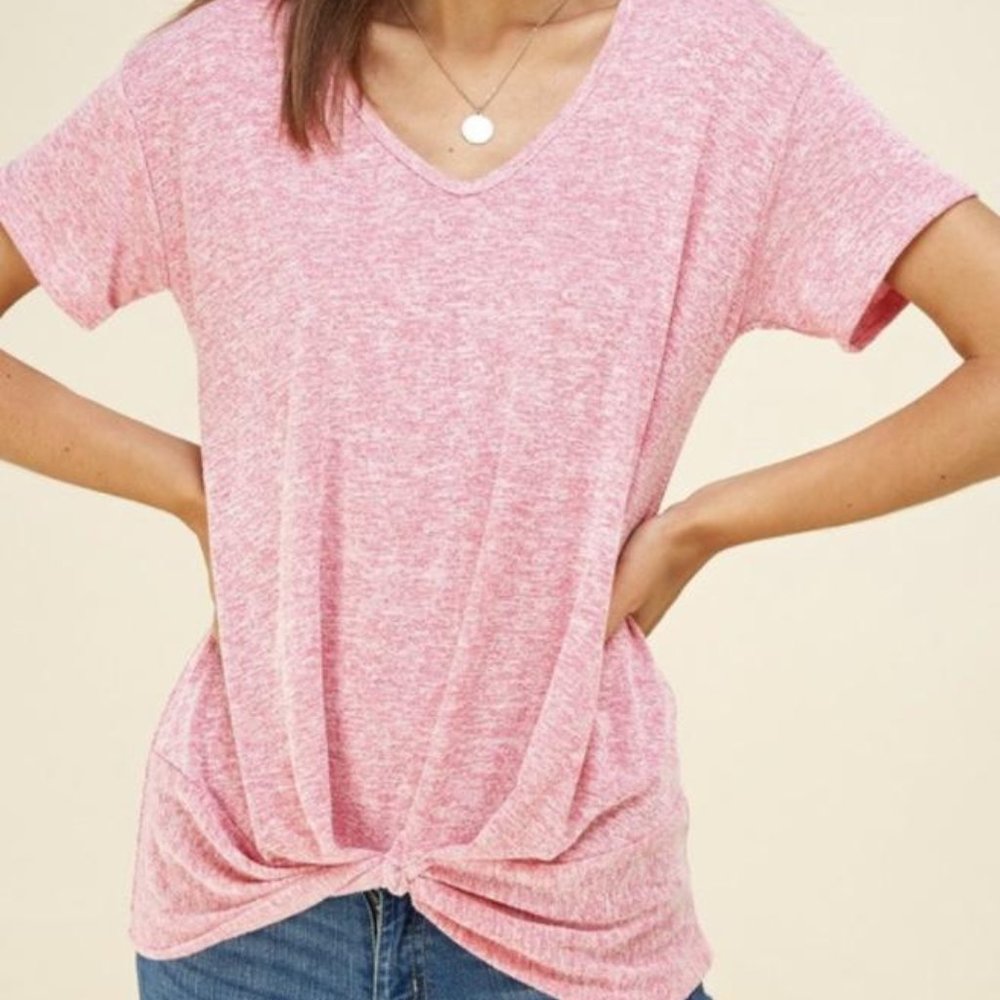 Marled Twisted Knot Tee